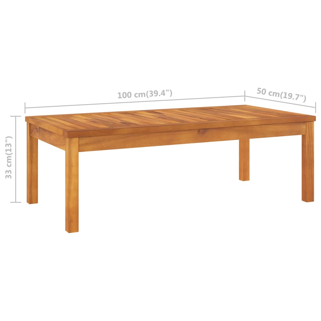 vidaXL 4-Piece Lounge Set with Cushions Solid Acacia Wood Cream