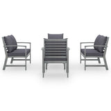 vidaXL 5-piece Lounge Set with Cushions Solid Acacia Wood Grey