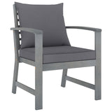 vidaXL 5-piece Lounge Set with Cushions Solid Acacia Wood Grey