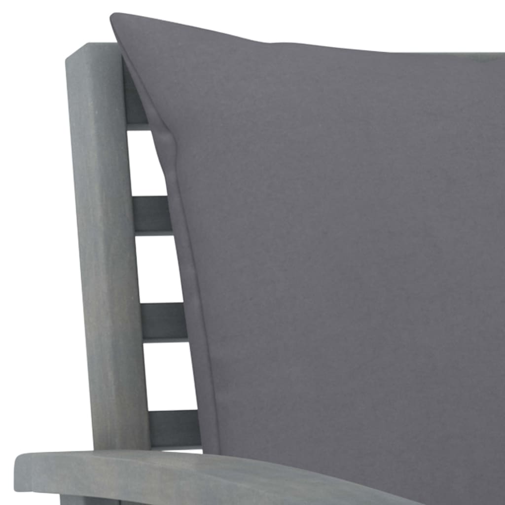 vidaXL 5-piece Lounge Set with Cushions Solid Acacia Wood Grey