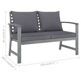 vidaXL 5-piece Lounge Set with Cushions Solid Acacia Wood Grey