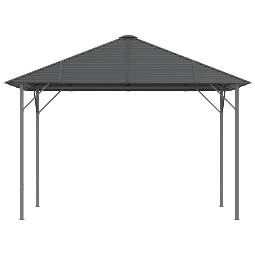 vidaXL Prieel met dak 3x3 m antracietkleurig