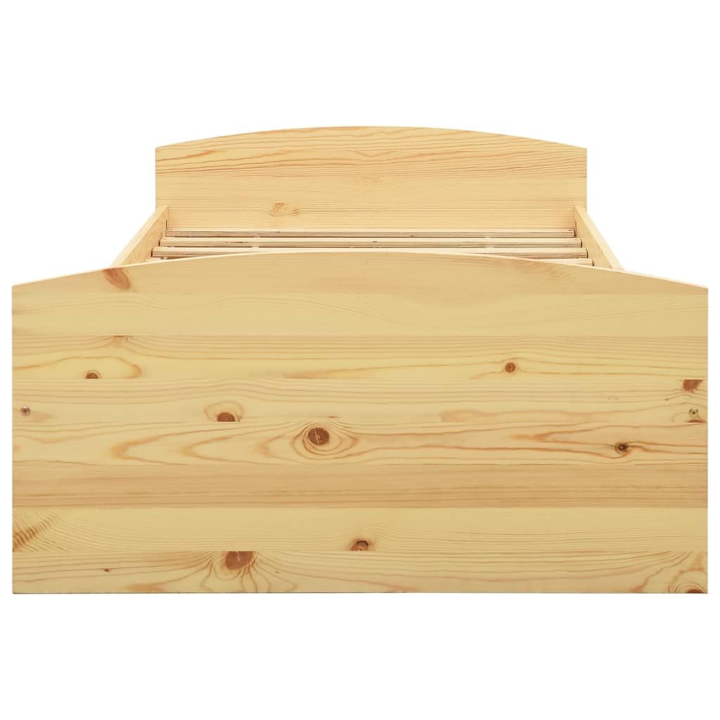 vidaXL Bedframe met 2 lades massief grenenhout 90x200 cm