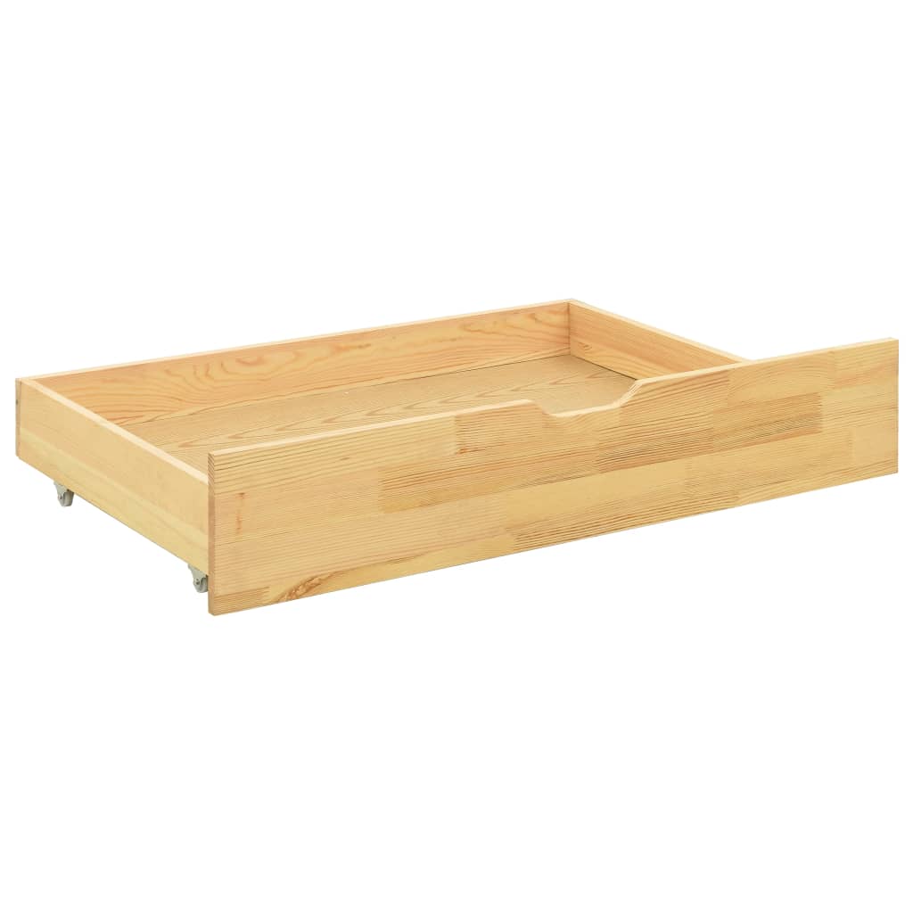 vidaXL Bedframe met 2 lades massief grenenhout 90x200 cm