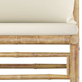 vidaXL 6-Piece Lounge Set with Cream White Cushions Bamboo
