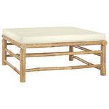 vidaXL 6-Piece Lounge Set with Cream White Cushions Bamboo