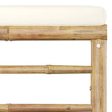 vidaXL 6-Piece Lounge Set with Cream White Cushions Bamboo