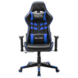 vidaXL Gamestoel kunstleer zwart en blauw