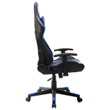 vidaXL Gamestoel kunstleer zwart en blauw