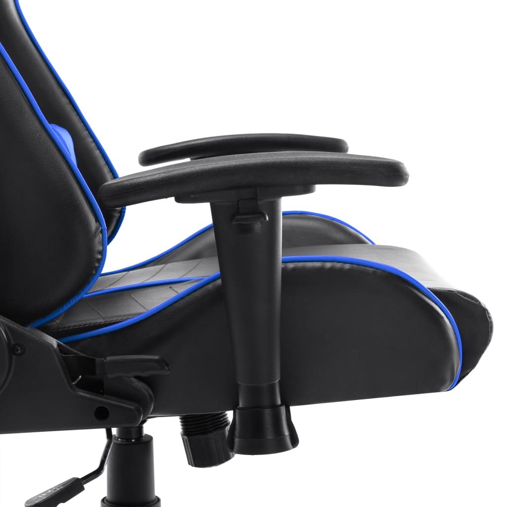 vidaXL Gamestoel kunstleer zwart en blauw