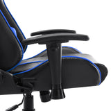 vidaXL Gamestoel kunstleer zwart en blauw