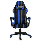 vidaXL Racestoel kunstleer zwart en blauw