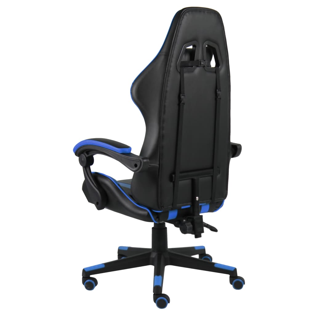 vidaXL Racestoel kunstleer zwart en blauw