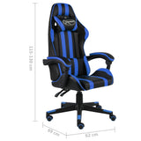 vidaXL Racestoel kunstleer zwart en blauw