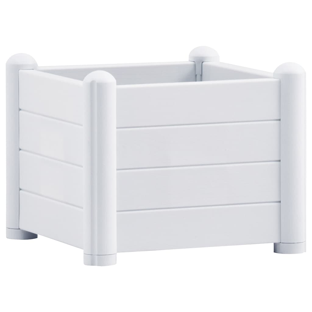 vidaXL Plantenbak verhoogd 43x43x35 cm PP wit