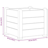 vidaXL Plantenbak verhoogd 43x43x35 cm PP wit