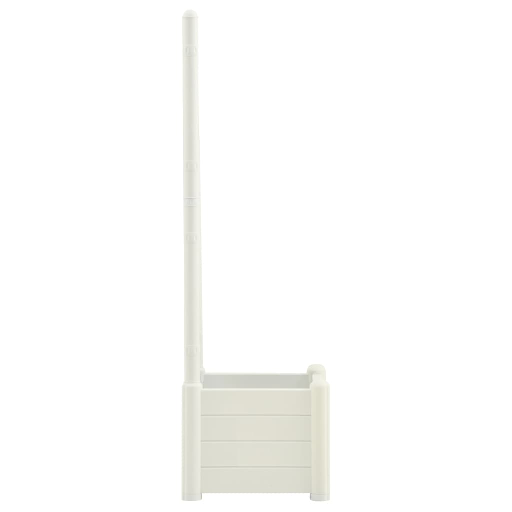 vidaXL Plantenbak met latwerk 43x43x142 cm PP wit