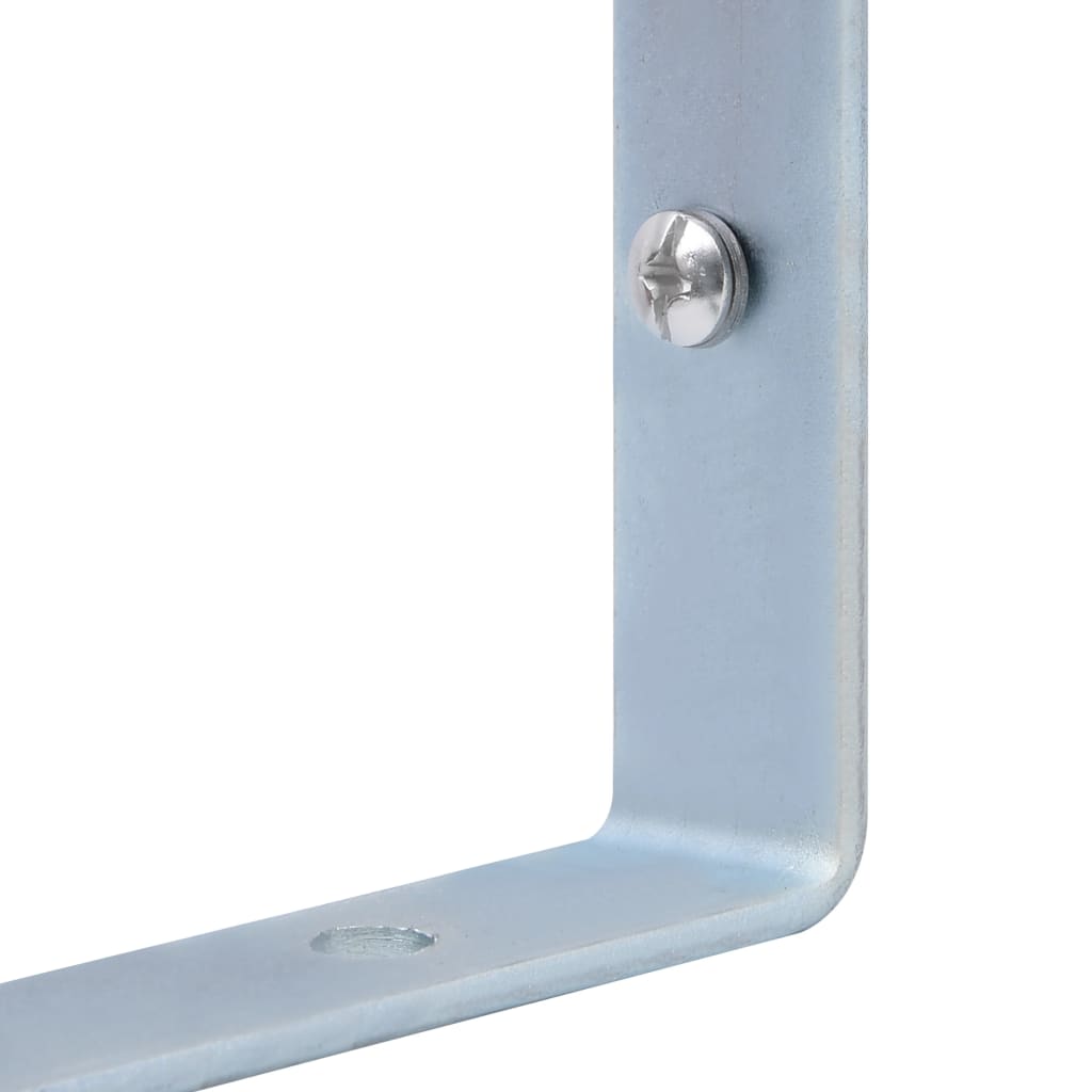 vidaXL Fence Post Support Brackets 2 pcs Galvanized Steel
