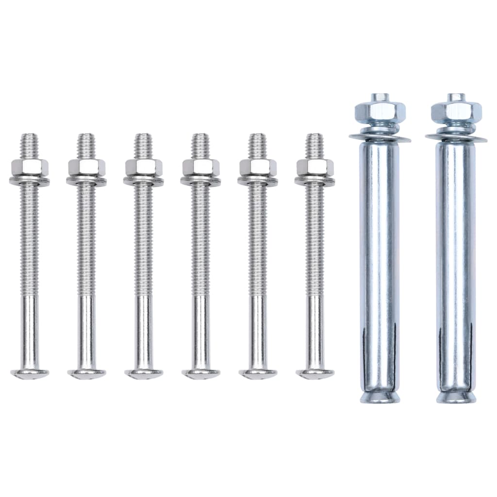 vidaXL Fence Post Support Brackets 2 pcs Galvanized Steel