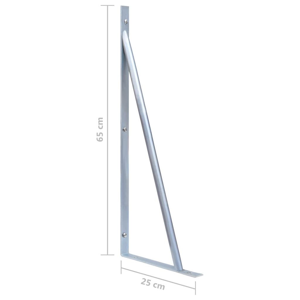 vidaXL Fence Post Support Brackets 2 pcs Galvanized Steel
