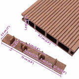 vidaXL Terrace Cover Caps 10 pcs plastic brown