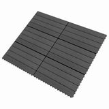 vidaXL Dalles de terrasse 6 pcs Noir 60 x 30 cm WPC