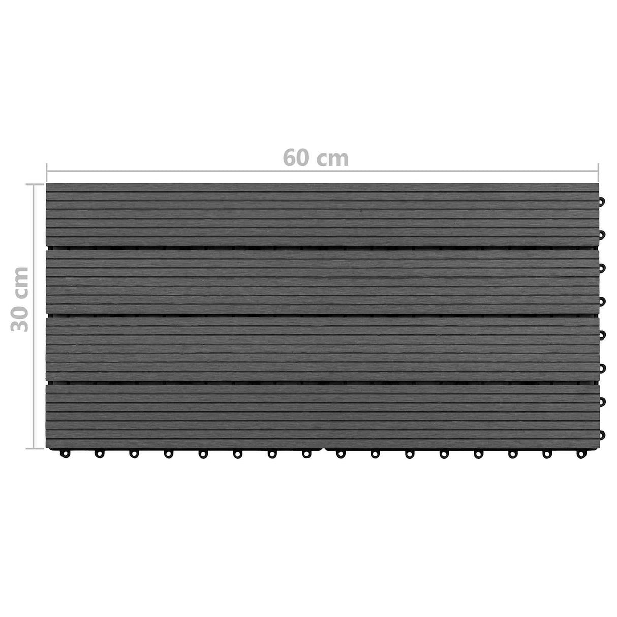 vidaXL Dalles de terrasse 6 pcs Noir 60 x 30 cm WPC