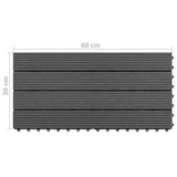vidaXL Dalles de terrasse 6 pcs Noir 60 x 30 cm WPC