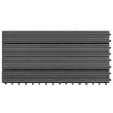 vidaXL Dalles de terrasse 6 pcs Noir 60 x 30 cm WPC