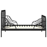 vidaXL Cadre de lit en métal noir 80x130/200 cm