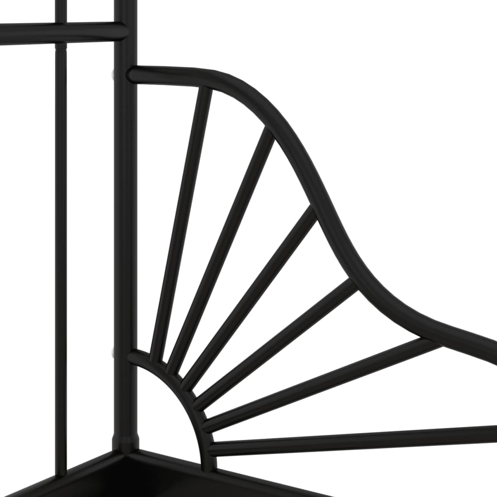 vidaXL Cadre de lit en métal noir 80x130/200 cm