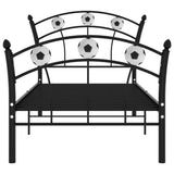 vidaXL Football Design Metal Bed Frame Black 90x200 cm