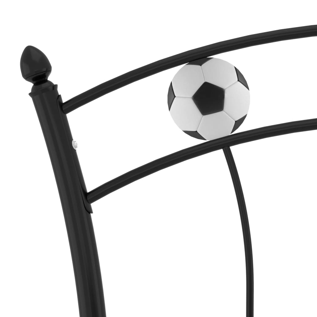 vidaXL Football Design Metal Bed Frame Black 90x200 cm