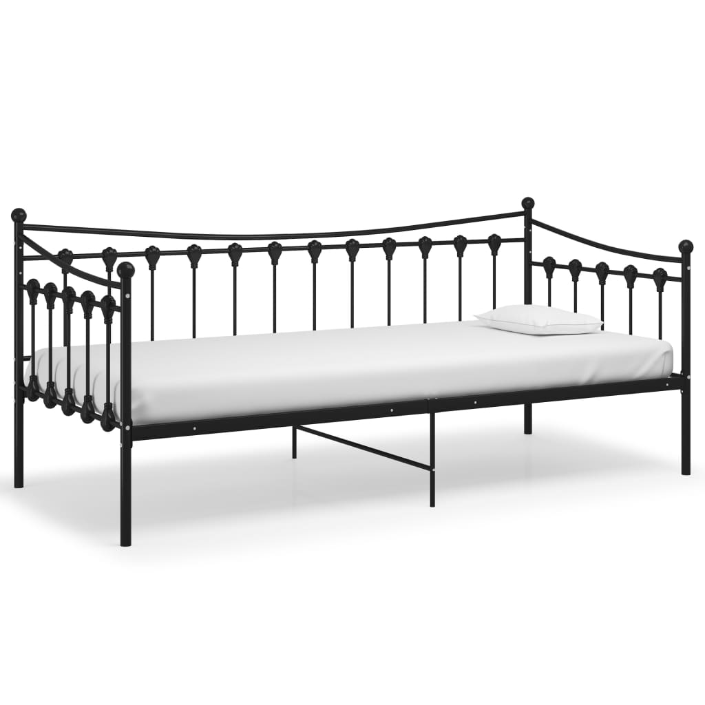 vidaXL Slaapbank metaal zwart 90x200 cm