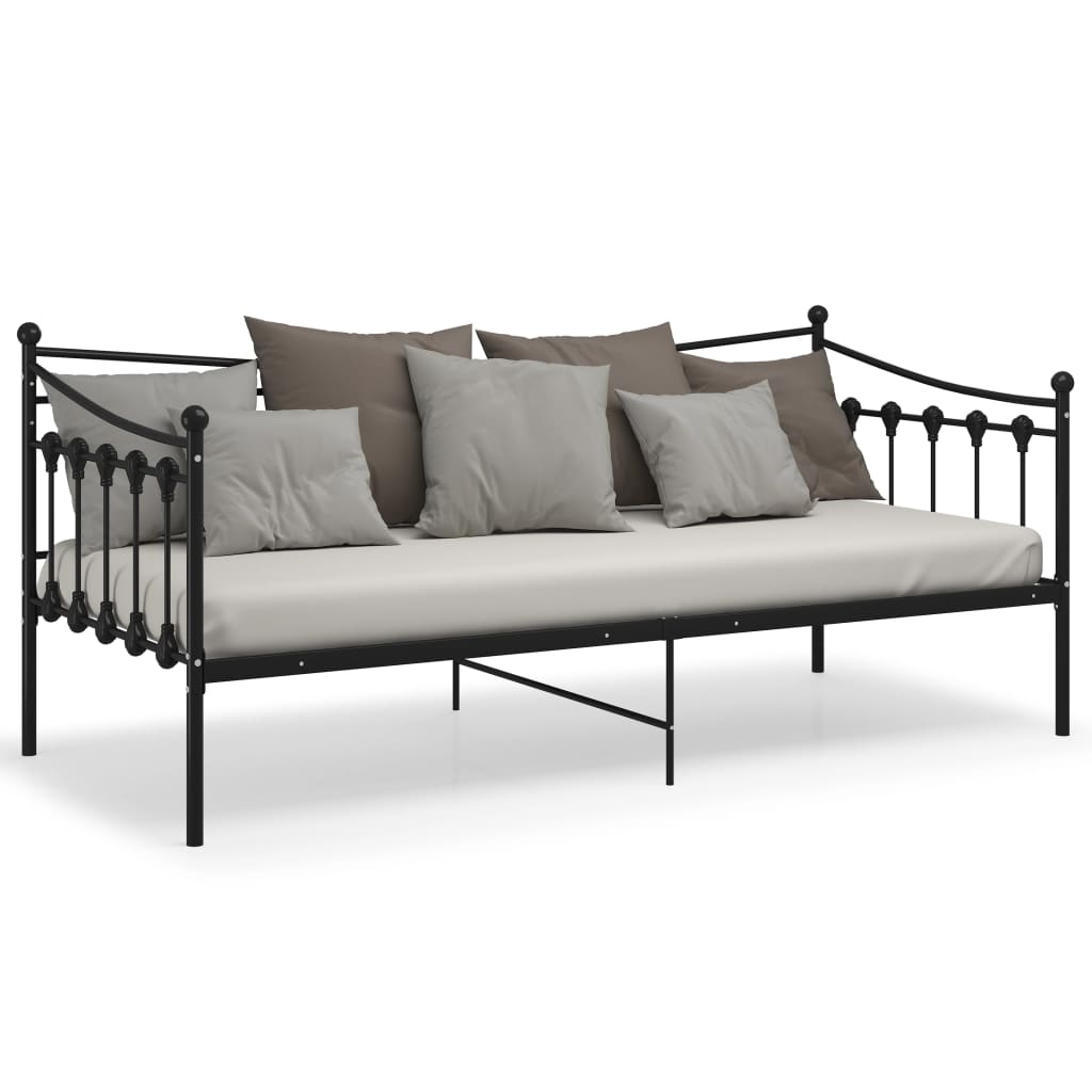 vidaXL Slaapbank metaal zwart 90x200 cm