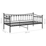 vidaXL Slaapbank metaal zwart 90x200 cm