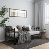 vidaXL Slaapbank uittrekbaar metaal zwart 90x200 cm