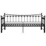 vidaXL Slaapbank uittrekbaar metaal zwart 90x200 cm