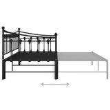 vidaXL Slaapbank uittrekbaar metaal zwart 90x200 cm
