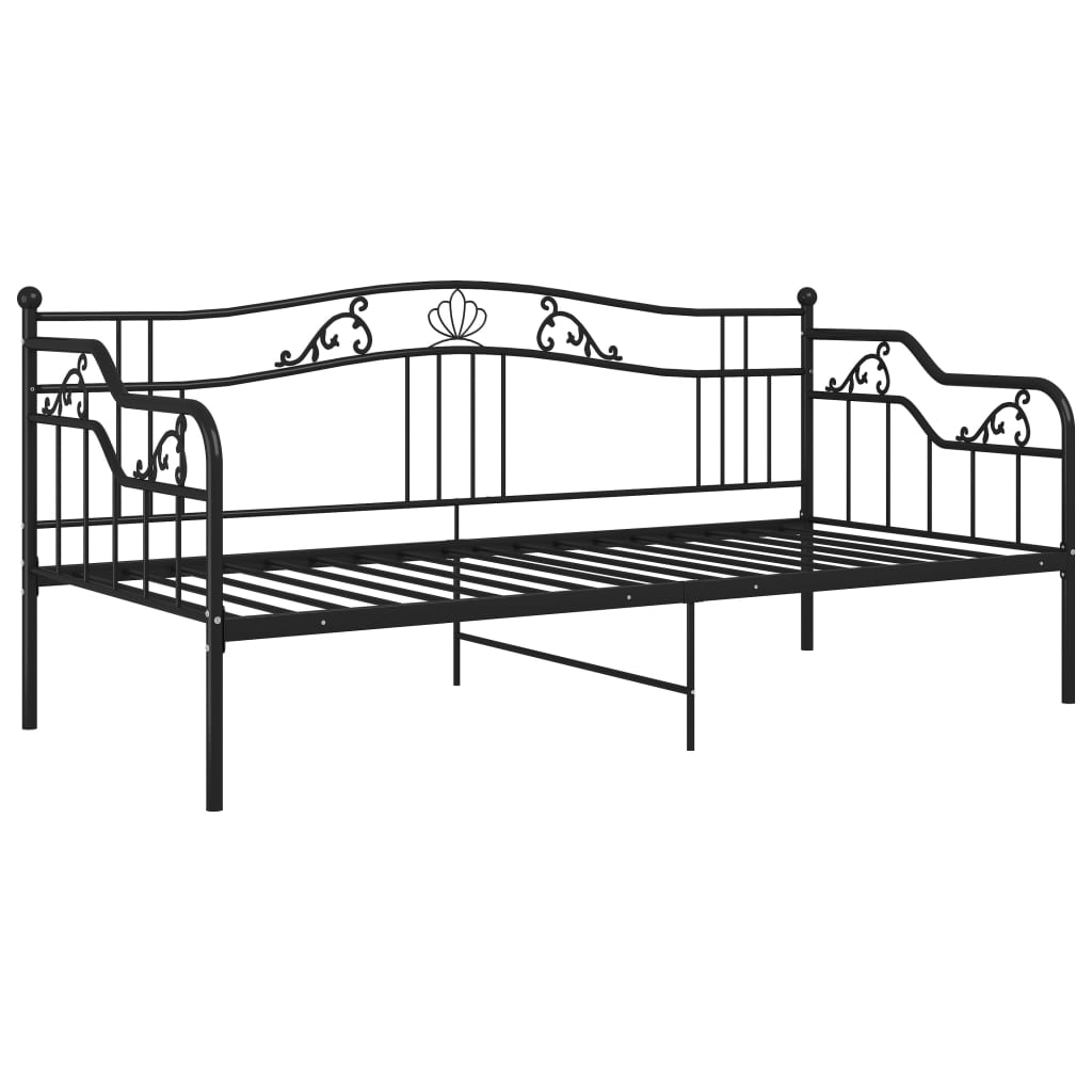 vidaXL Slaapbank metaal zwart 90x200 cm