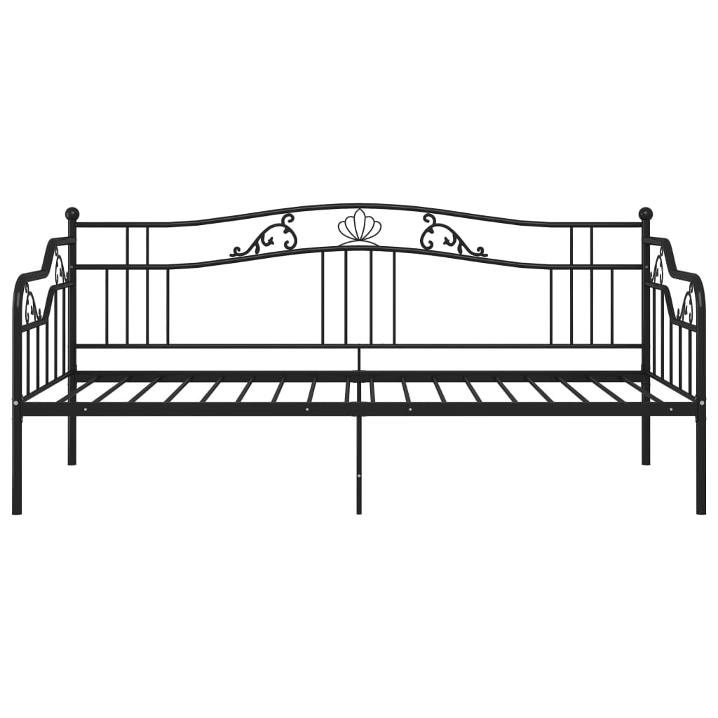 vidaXL Slaapbank metaal zwart 90x200 cm