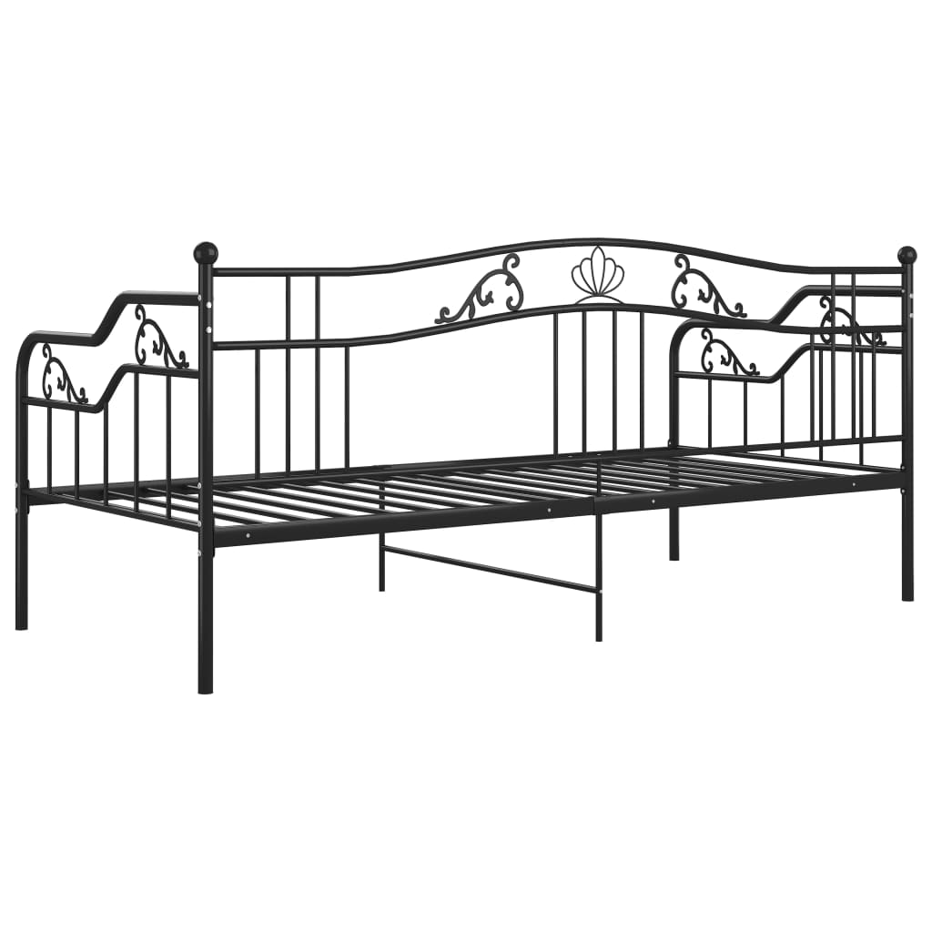 vidaXL Slaapbank metaal zwart 90x200 cm