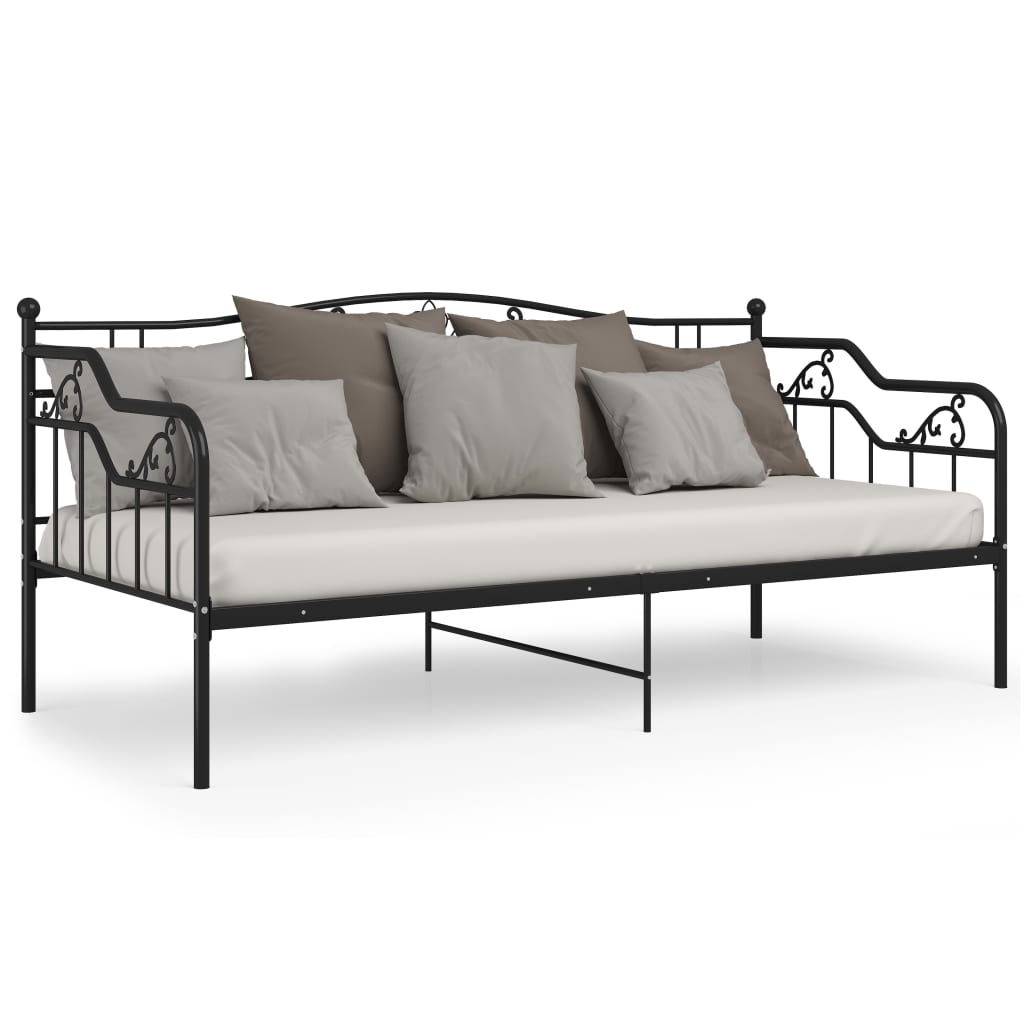 vidaXL Slaapbank metaal zwart 90x200 cm