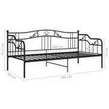 vidaXL Slaapbank metaal zwart 90x200 cm