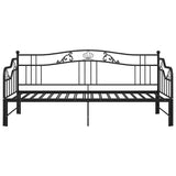 vidaXL Slaapbank uittrekbaar metaal zwart 90x200 cm