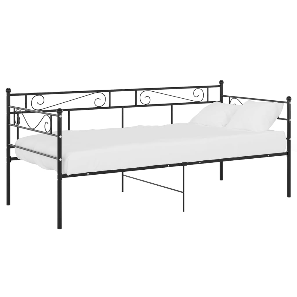 vidaXL Slaapbank metaal zwart 90x200 cm