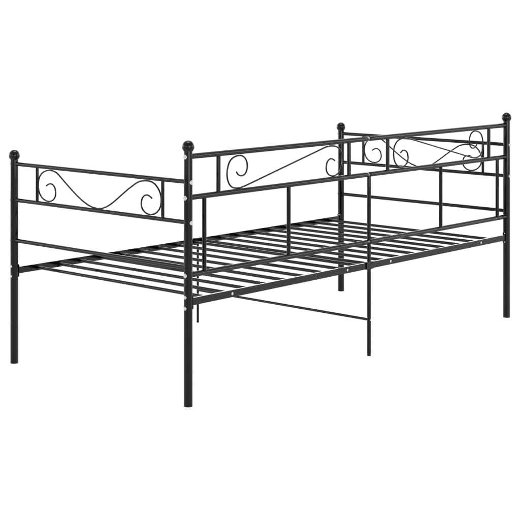 vidaXL Slaapbank metaal zwart 90x200 cm