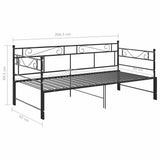 vidaXL Slaapbank uittrekbaar metaal zwart 90x200 cm
