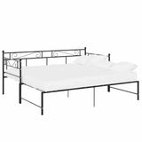 vidaXL Slaapbank uittrekbaar metaal zwart 90x200 cm