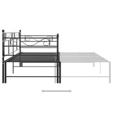 vidaXL Slaapbank uittrekbaar metaal zwart 90x200 cm
